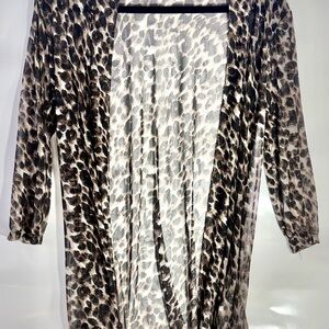Leopard Print Sheer Cardigan